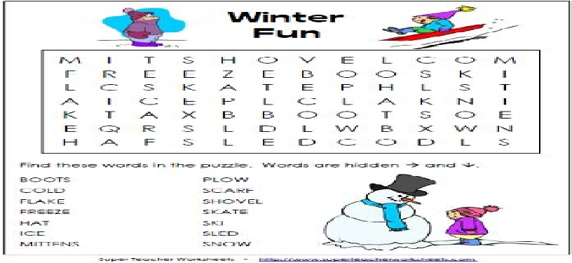 Winter Find-a-word