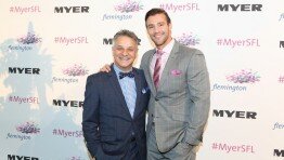 Myer Designer Dom Bagnato and Myer Ambassador Kris Smith. Credit VCR PR, Karon Photography